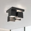 JUST LIGHT. Taklampe Tetris, jern, 3000 K, svart