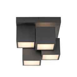 JUST LIGHT. Taklampe Tetris, jern, 3000 K, svart