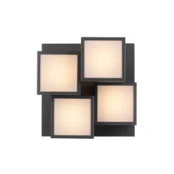 JUST LIGHT. Taklampe Tetris, jern, 3000 K, svart