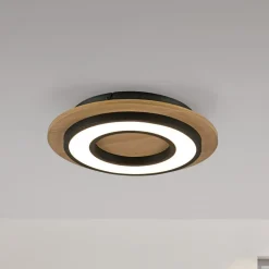 JUST LIGHT. Taklampe Tola, rund, tre, 3 000 K