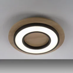 JUST LIGHT. Taklampe Tola, rund, tre, 3 000 K