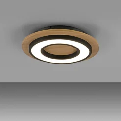 JUST LIGHT. Taklampe Tola, rund, tre, 3 000 K