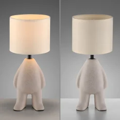 JUST LIGHT. Ted bordlampe, keramikk, stående, sandbeige