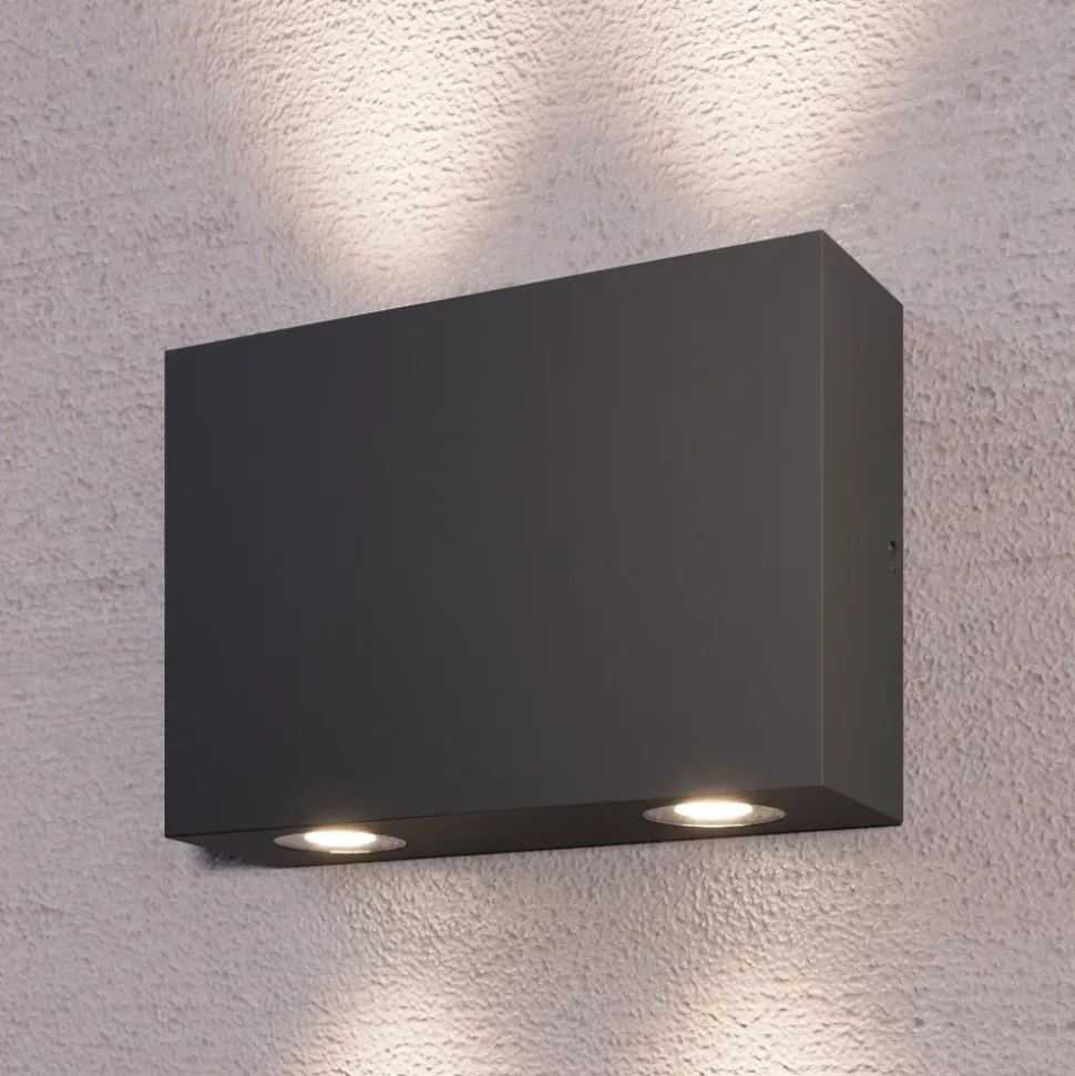 Kantet Henor utendørs vegglampe med 4 LEDs
