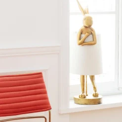 Kare Animal Rabbit bordlampe gull/hvit