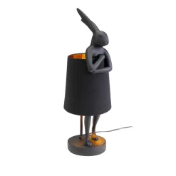 KARE Animal Rabbit bordlampe, tekstil, svart, høyde 50 cm
