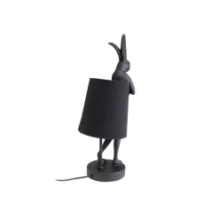 KARE Animal Rabbit bordlampe, tekstil, svart, høyde 50 cm