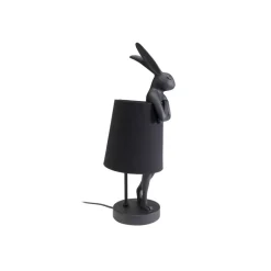 KARE Animal Rabbit bordlampe, tekstil, svart, høyde 50 cm