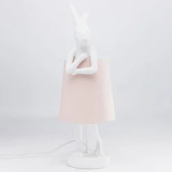 Kare Animal Rabbit bordlampe hvit/rosa