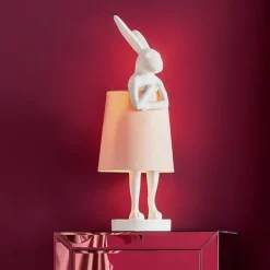 Kare Animal Rabbit bordlampe hvit/rosa