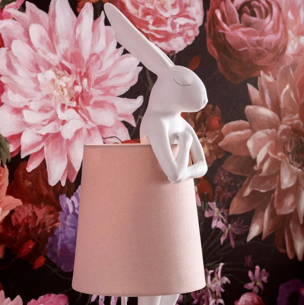 Kare Animal Rabbit bordlampe hvit/rosa