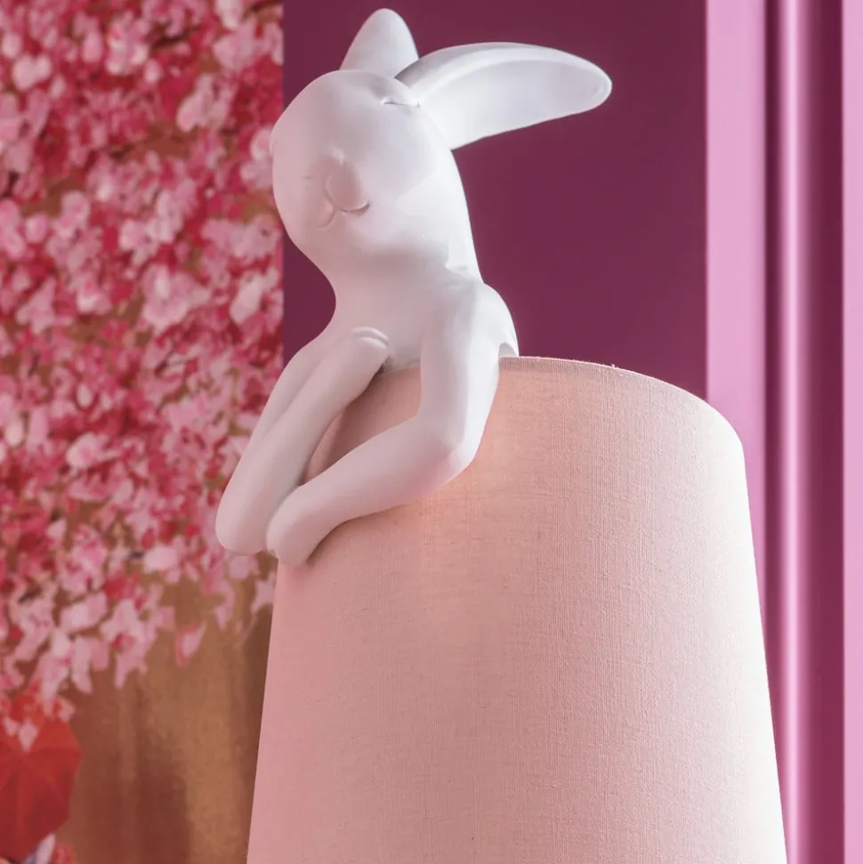 Kare Animal Rabbit bordlampe hvit/rosa
