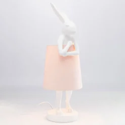 Kare Animal Rabbit bordlampe hvit/rosa