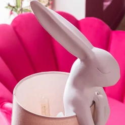 Kare Animal Rabbit bordlampe hvit/rosa