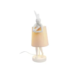 KARE Animal Rabbit bordlampe, hvit/rosa, høyde 50 cm