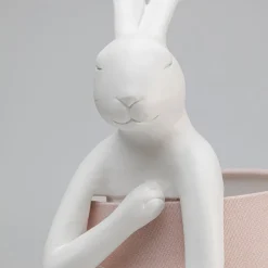 KARE Animal Rabbit bordlampe, hvit/rosa, høyde 50 cm