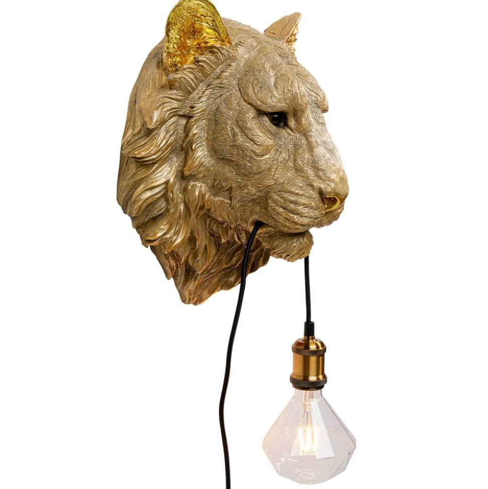 Kare Animal Tiger Head vegglampe med støpsel