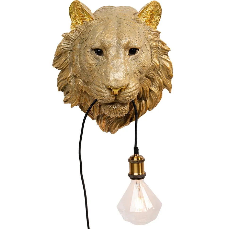 Kare Animal Tiger Head vegglampe med støpsel