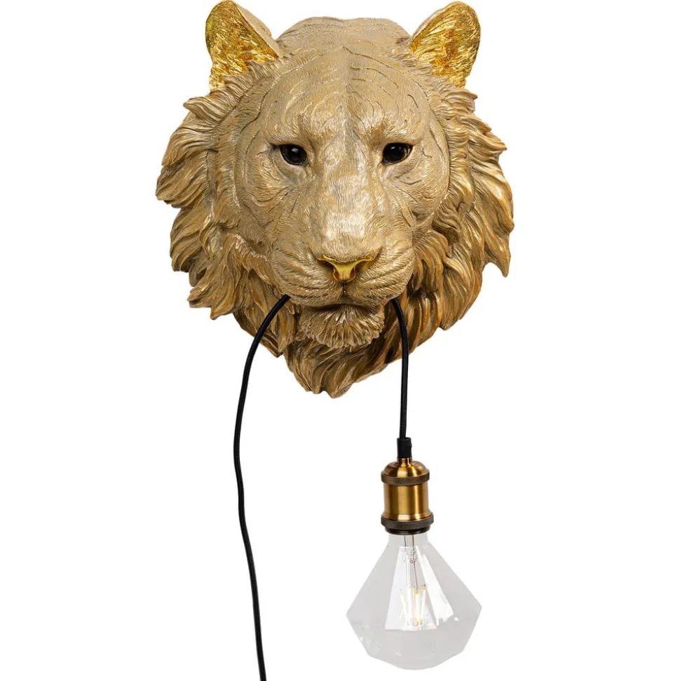 Kare Animal Tiger Head vegglampe med støpsel