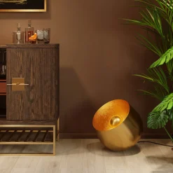 Kare Apollon gulvlampe, gull, Ø 50 cm