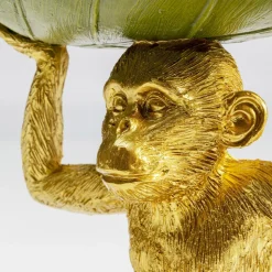 KARE Banana Leaf dekorativ skål, gull/grønn, håndmalt