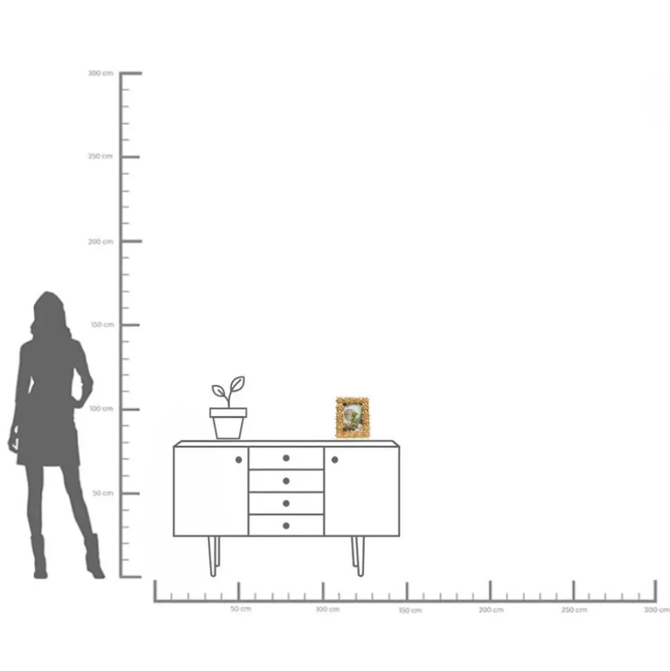 KARE bilderamme Flower, 13 x 18 cm, polyresin, gullfarget