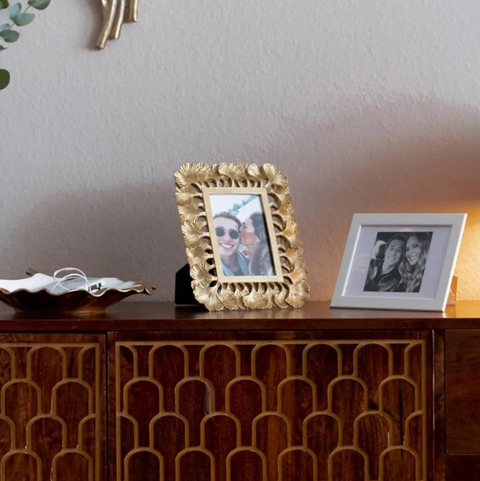 KARE bilderamme Ginkgo, 10 x 15 cm, polyresin, gullfarget