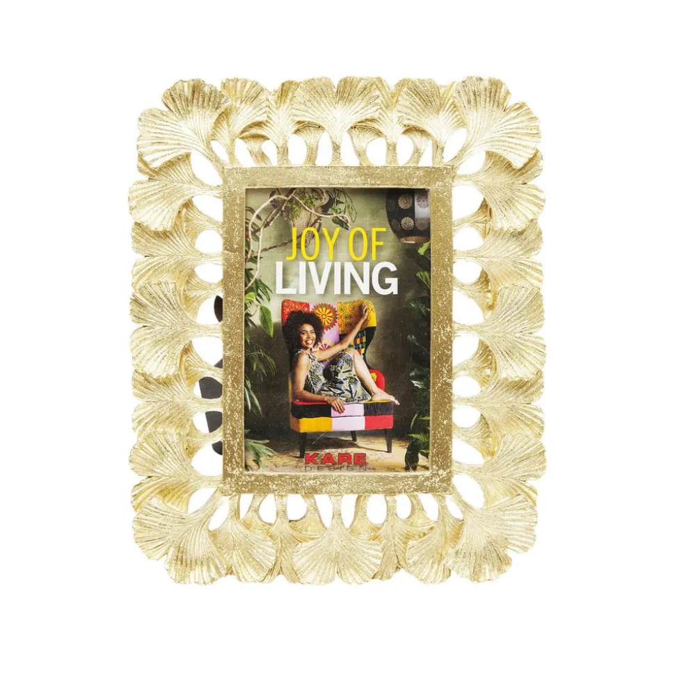 KARE bilderamme Ginkgo, 10 x 15 cm, polyresin, gullfarget