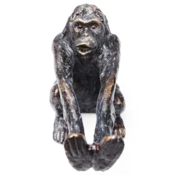 KARE Bokstøtte Monkey, polyresin, svart, sett med 2 stk