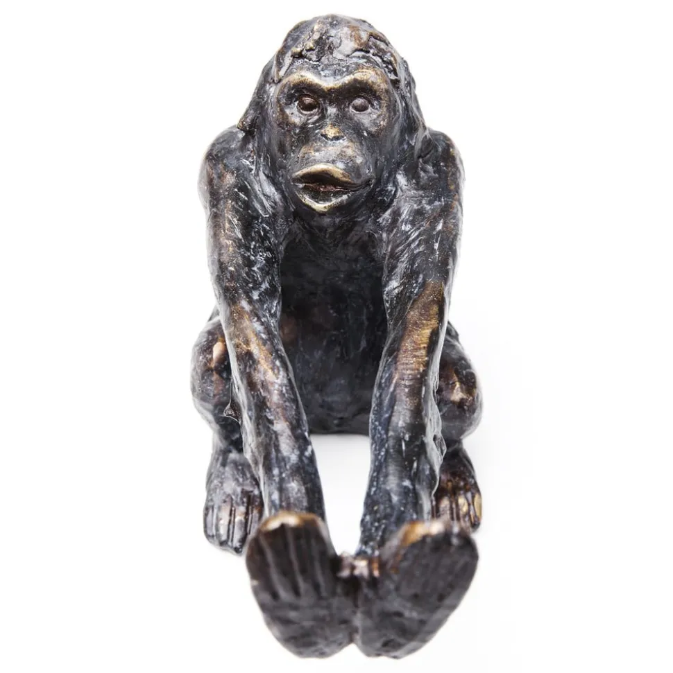 KARE Bokstøtte Monkey, polyresin, svart, sett med 2 stk