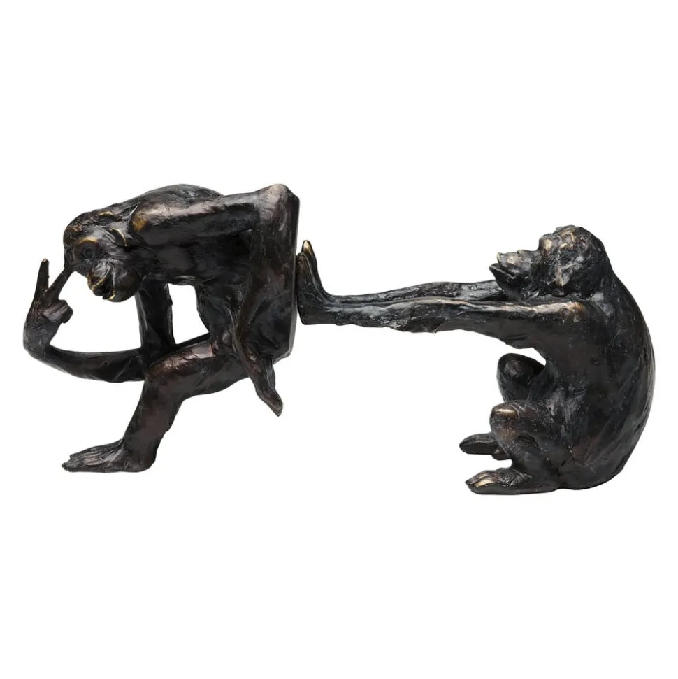 KARE Bokstøtte Monkey, polyresin, svart, sett med 2 stk