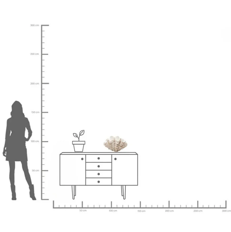 KARE Concha dekorativ vase, høyde 29 cm, støpt stein, beige