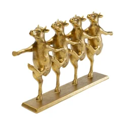 KARE Dancing Cows dekorativ figur, gullfarget, polyresin, H 23 cm