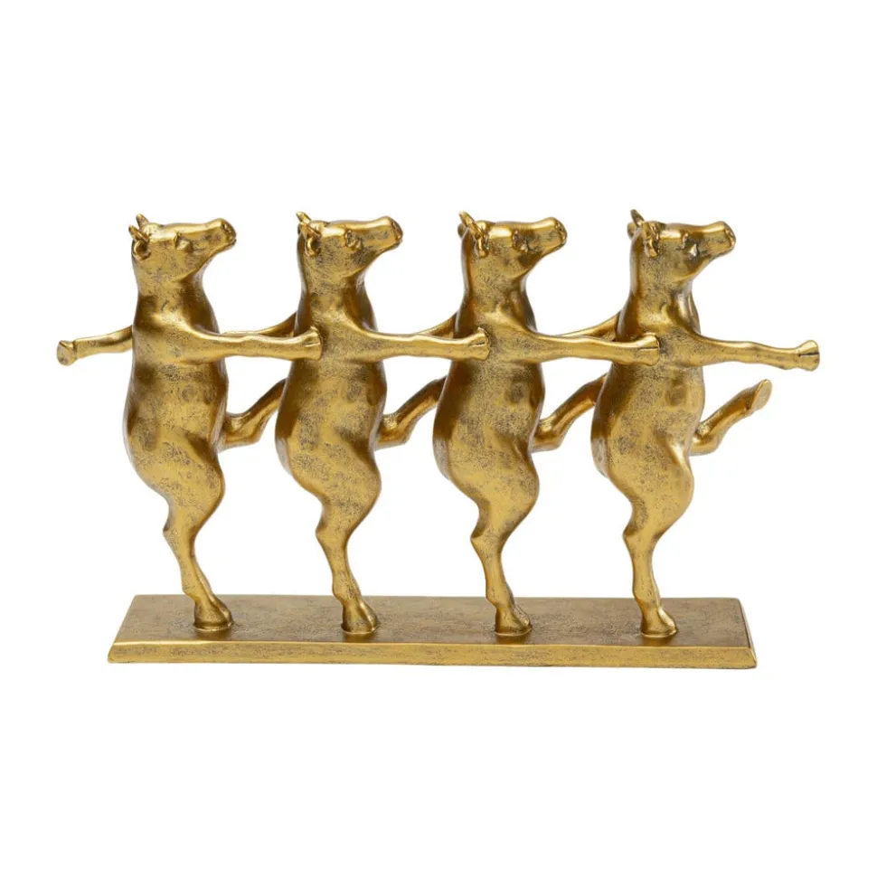KARE Dancing Cows dekorativ figur, gullfarget, polyresin, H 23 cm
