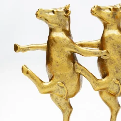 KARE Dancing Cows dekorativ figur, gullfarget, polyresin, H 23 cm
