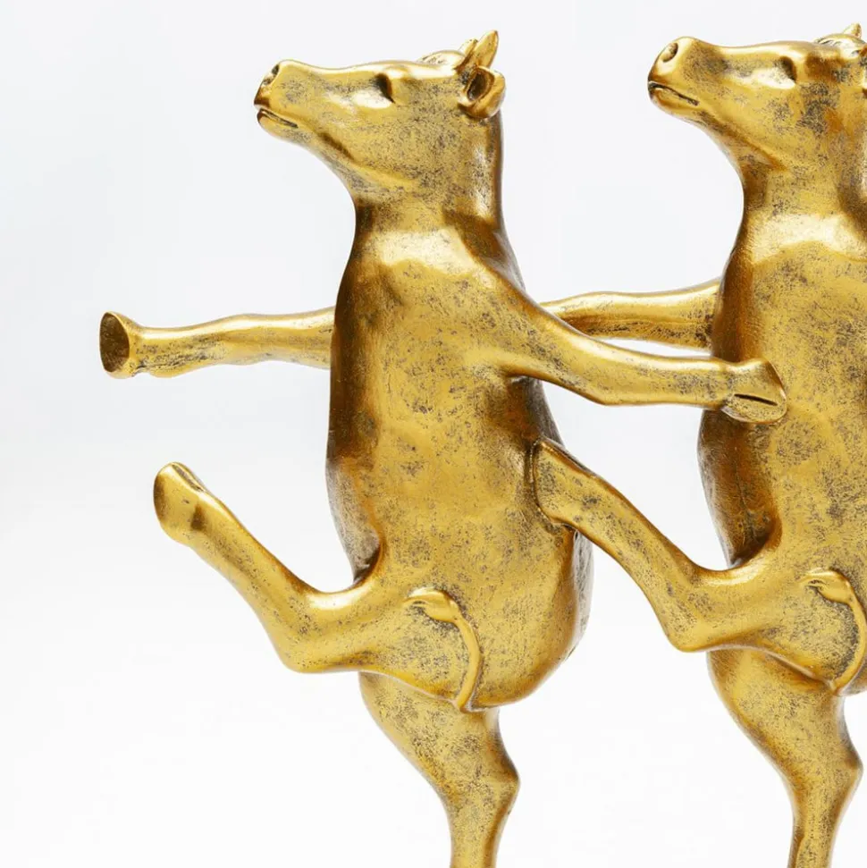 KARE Dancing Cows dekorativ figur, gullfarget, polyresin, H 23 cm