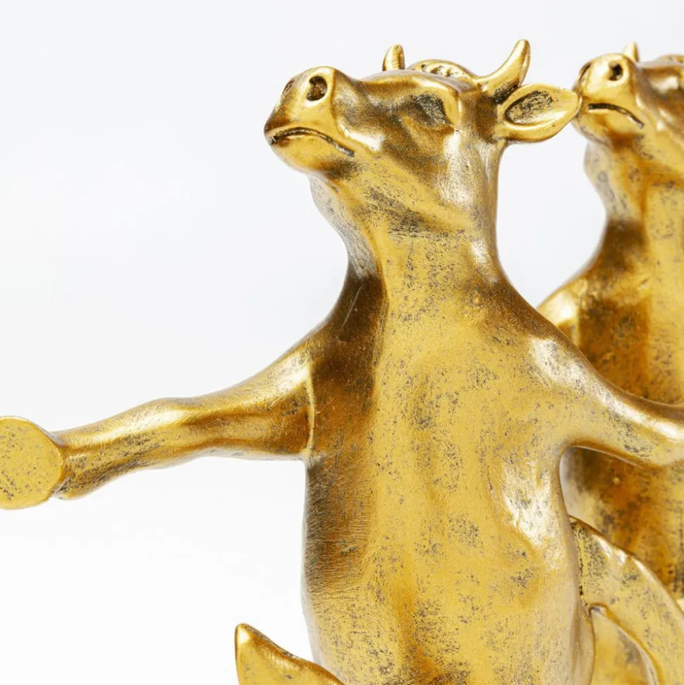 KARE Dancing Cows dekorativ figur, gullfarget, polyresin, H 23 cm