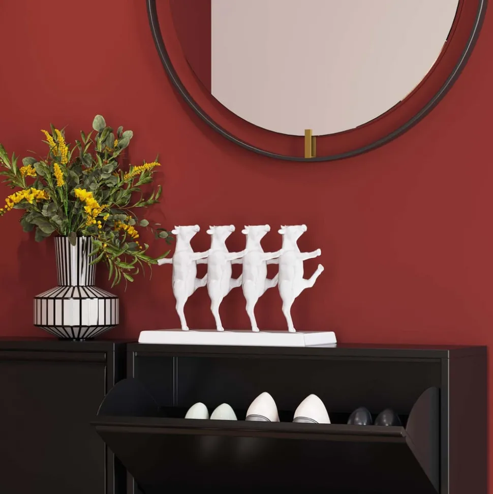 KARE Dancing Cows dekorativ figur, hvit, polyresin, høyde 23 cm