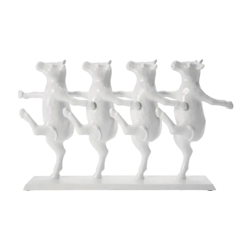 KARE Dancing Cows dekorativ figur, hvit, polyresin, høyde 23 cm