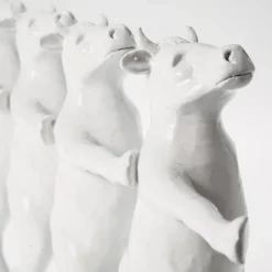 KARE Dancing Cows dekorativ figur, hvit, polyresin, høyde 23 cm