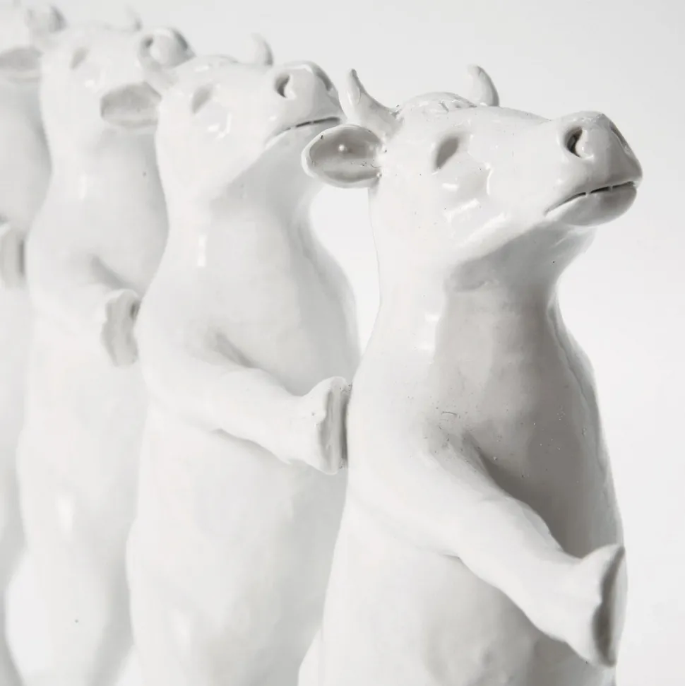 KARE Dancing Cows dekorativ figur, hvit, polyresin, høyde 23 cm