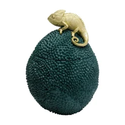 KARE dekorasjonseske Chameleon, høyde 34 cm, mørkegrønn, gull