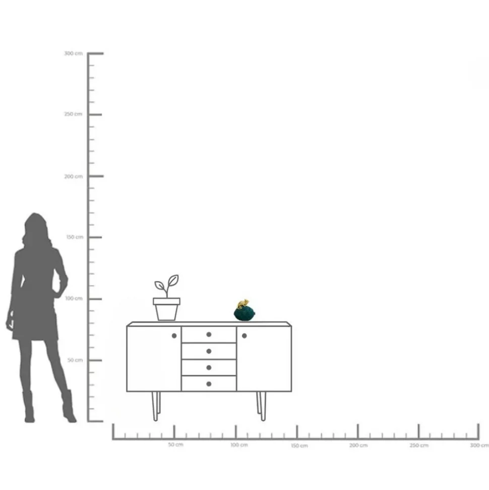 KARE dekorativ eske Chameleon, høyde 20 cm, mørkegrønn, gull