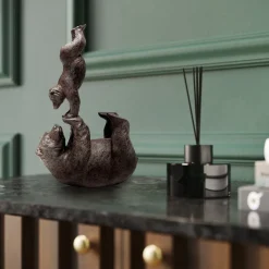 KARE dekorativ figur Artistic Bears Handstand, polyresin, brun