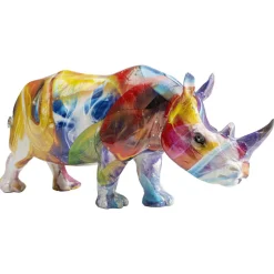 KARE dekorativ figur Coloured Rhino, polyresin, fargerikt trykk