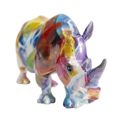 KARE dekorativ figur Coloured Rhino, polyresin, fargerikt trykk