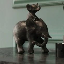 KARE dekorativ figur Elephant Dumbo Uno, polyresin, brun, H 19 cm