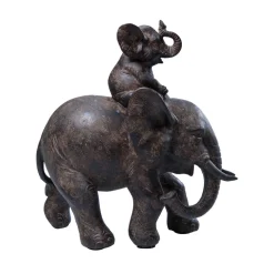 KARE dekorativ figur Elephant Dumbo Uno, polyresin, brun, H 19 cm