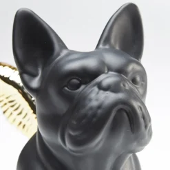 KARE dekorativ figur Sittende engelhund, svart/gull, steintøy