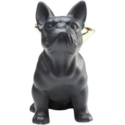 KARE dekorativ figur Sittende engelhund, svart/gull, steintøy